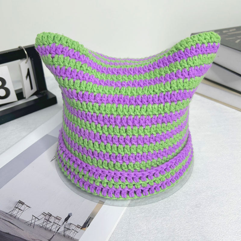 Simple Striped Casual Wool Hat