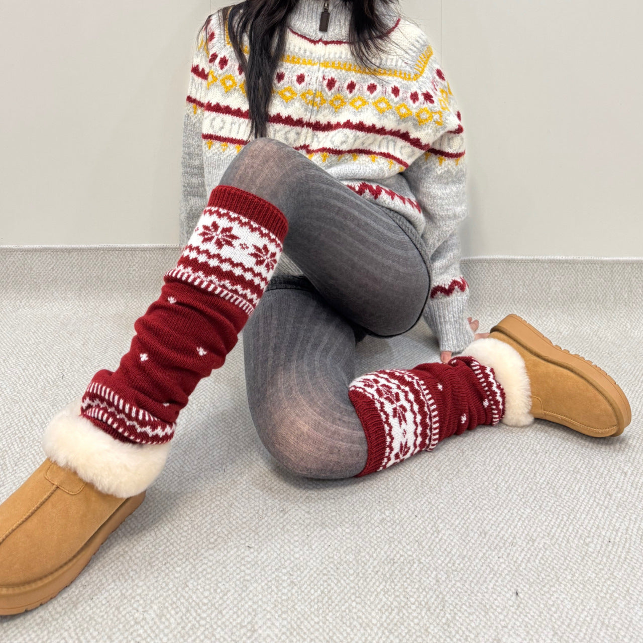 Knitted Thermal Leg Warmers Slouch Socks And Zodiac-year Socks
