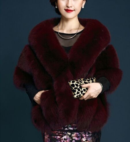 Autumn And Winter New Fox Fur Silver Fox Fur Coat Shawl Cape Female