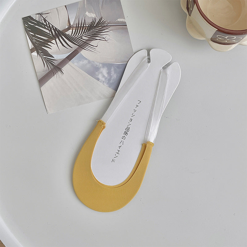 High Heel Socks Women Cotton Ice Silk Boat Socks