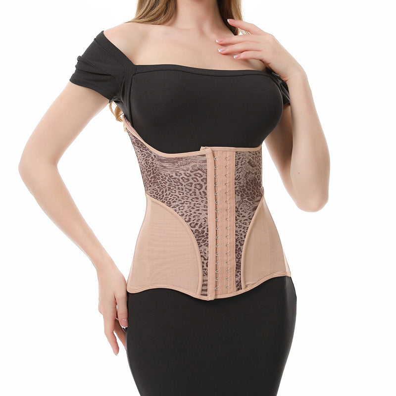 New Summer Mesh Snake Print Leopard Print Breathable Reinforced Waist Trainer