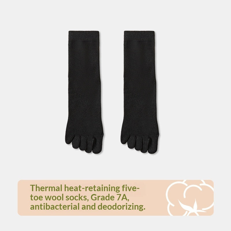 Wool Five-toe Women Mid-calf Five-toe Socks Winter Warm Long Winter Ladies Anti-slip Thickened Stockings