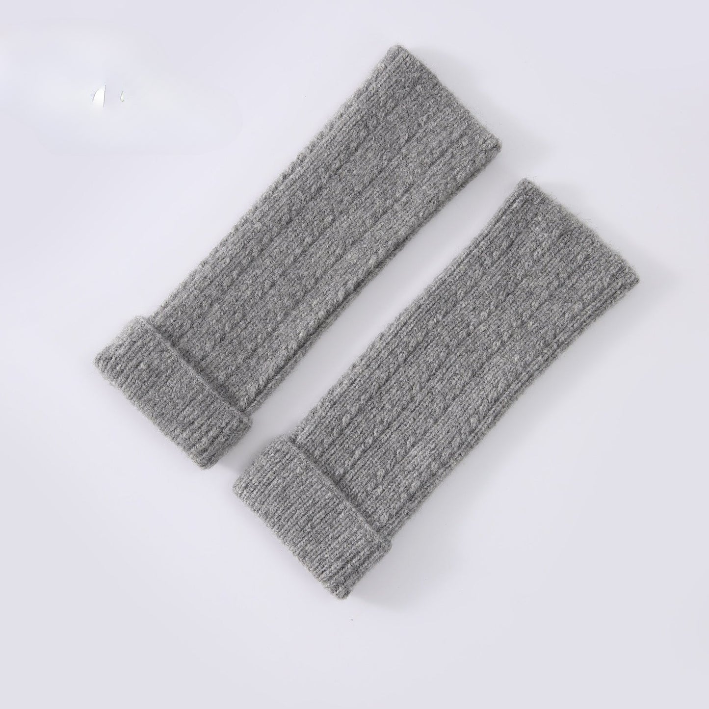 Knitted Fingerless Wool-blend Thermal Knit Gloves