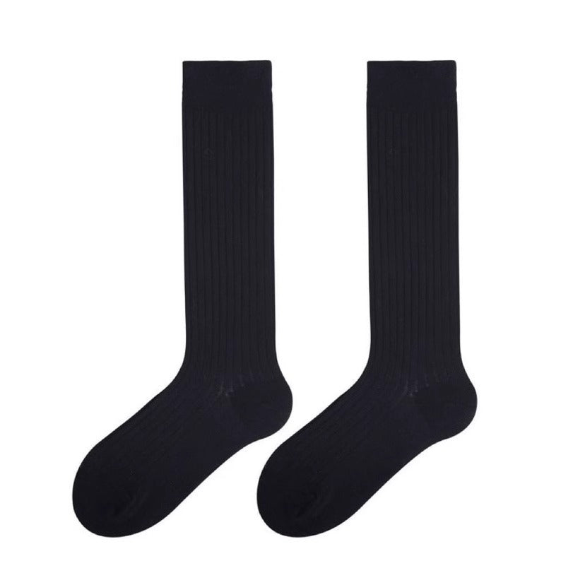 Fashion Show Thin High Socks Versatile See-through Calf Stack Socks Breathable Cotton
