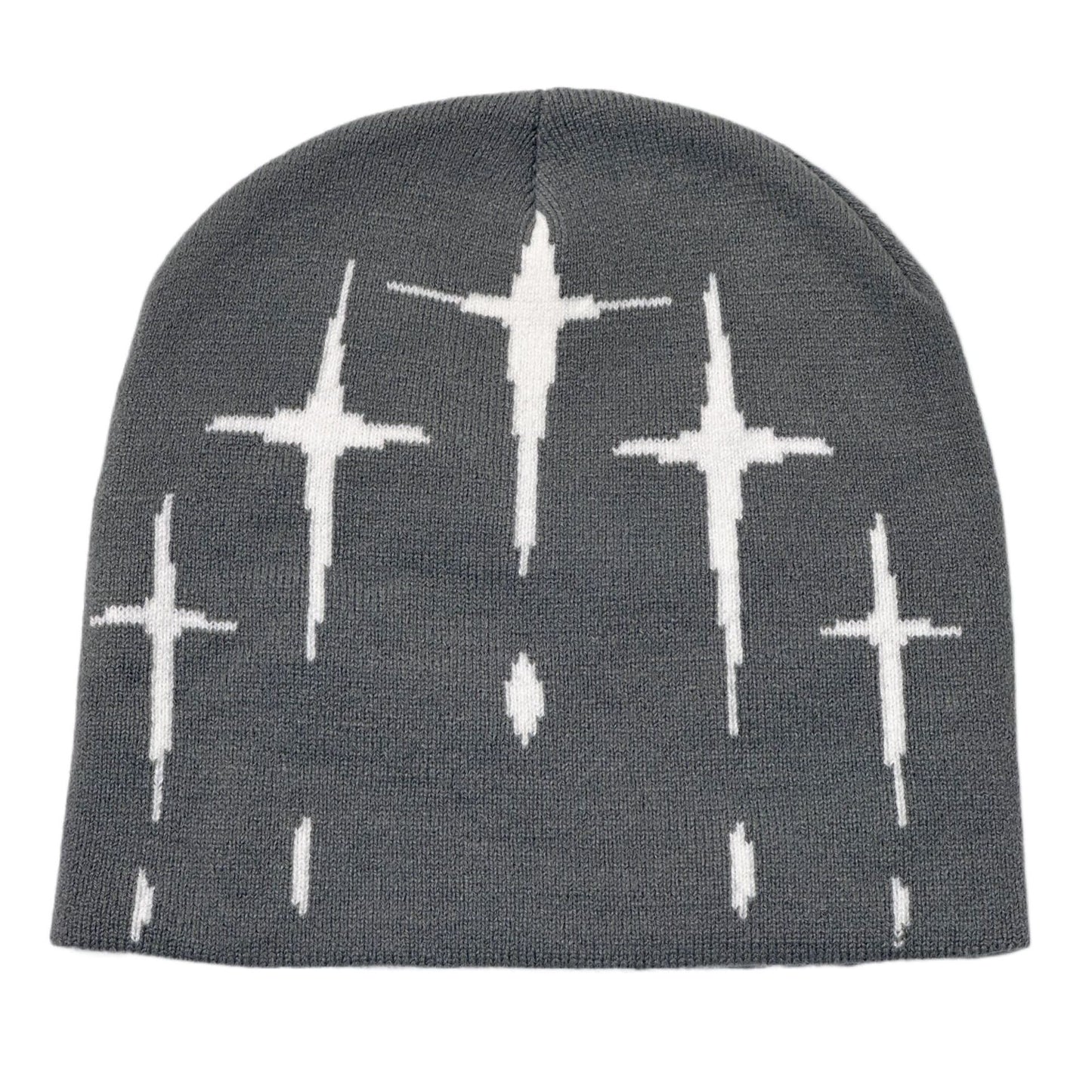 Starry Y2K Trendy Retro Knit Unisex Cross Knit Cap