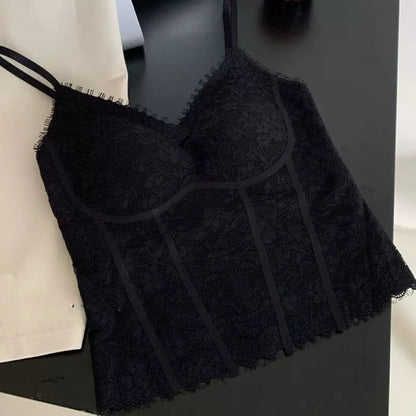 Womens Retro Floral Lace Camisole Top