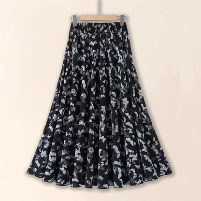 Slimming Pleated Floral Midi Dress