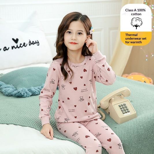 100 Cotton Underwear Set Autumn Tops And Pants Base-layer Shirts