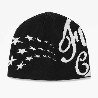 Fashionable Casual Versatile Knitted Hat With Embroidered Letters For Both