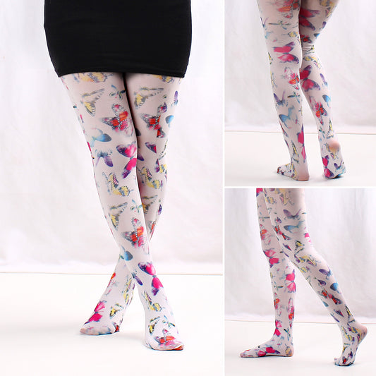 Spring And Autumn Versatile Printed Tights
