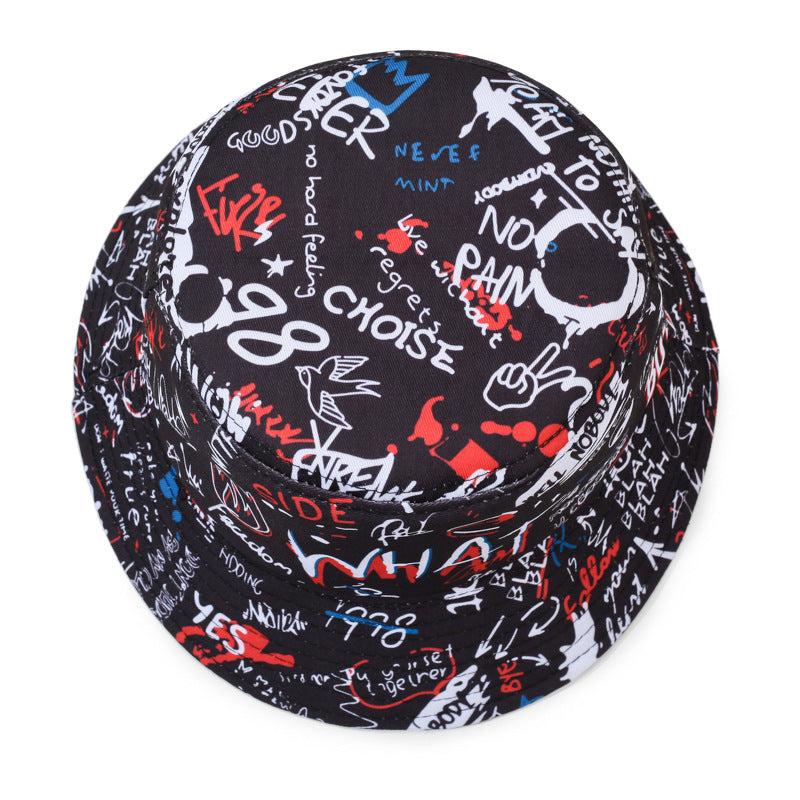 Korean Fashion Graffiti Street Adjustable Fisherman Hat