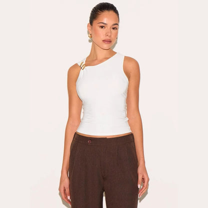 Women's Solid Color Off The Shoulder Slim Fit Versatile Top