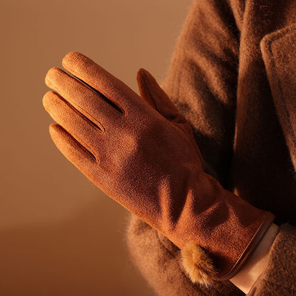 Women's Winter Fashion Korean Style Autumn Winter Fleece Warm Gloves