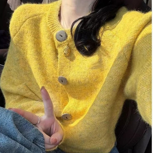 Loose Knitted Cardigan Women Wear Lazy Sweater Coat