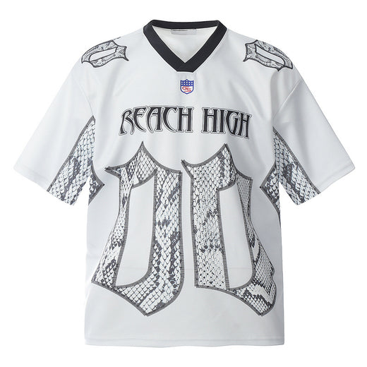 Snake Scale Design Mesh Jersey Short Sleeve T-shirt Loose