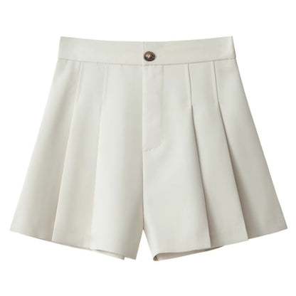 Stretchy High-waisted Pleated Wide-leg Casual Pants That Slim The Figure And Are Versatileperfect As An A-line Hot Pant