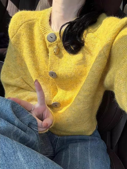 Loose Knitted Cardigan Women Wear Lazy Sweater Coat