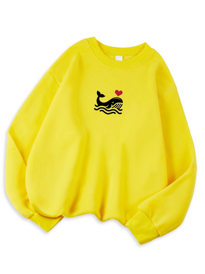 Womens Casual Sweatshirt With Print Cozy Hoodie For Fall Soft Wool Blend