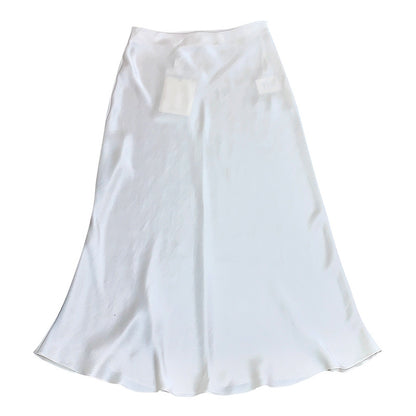 Water-wave-patterned Midi Skirt