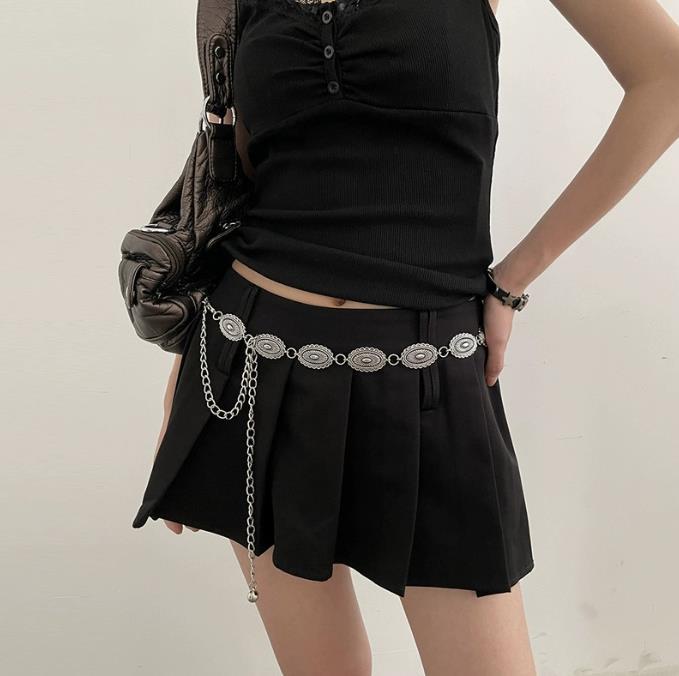 New Leather Rivet Stitching Waist Chain For Women