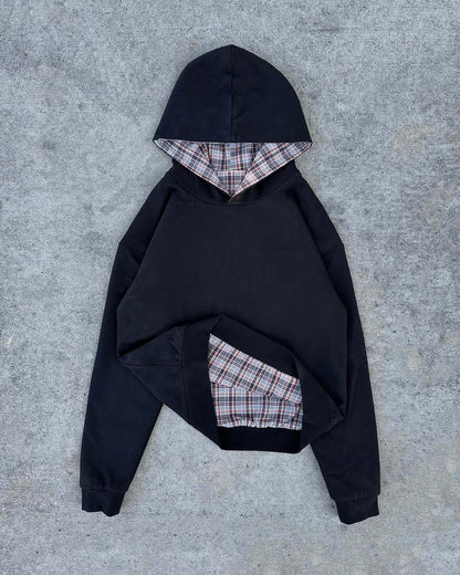 Hip Hop Double-sided Retro Plaid Casual Sweater