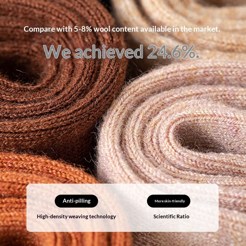 Wool Five-toe Women Mid-calf Five-toe Socks Winter Warm Long Winter Ladies Anti-slip Thickened Stockings