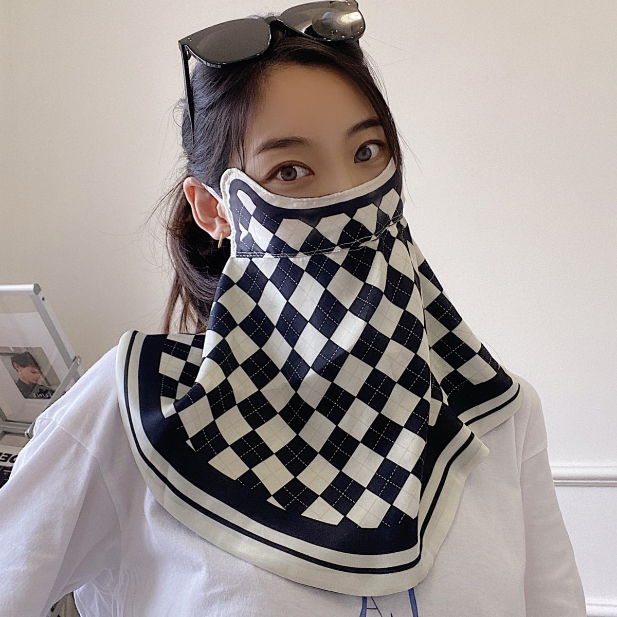 Female Printed Breathable Eye Corner Protection Summer Sunscreen Mask