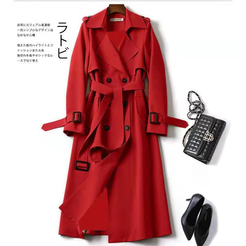 Double-breasted Mid-length Tie Trench Coat