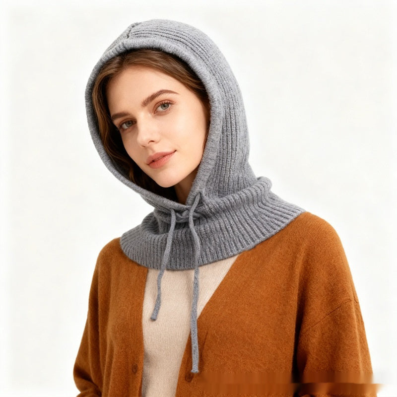 Women's Winter Retro Drawstring Knitted Hat