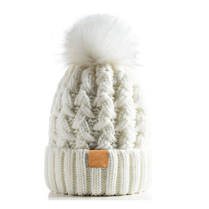 Snow Cap Knitted Hat Unisex Rolled Brim