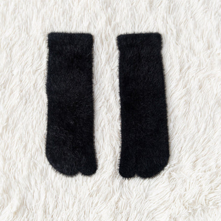 Women's Fleece-lined Thermal Winter Toe Socks Mid-calf Thick Warm