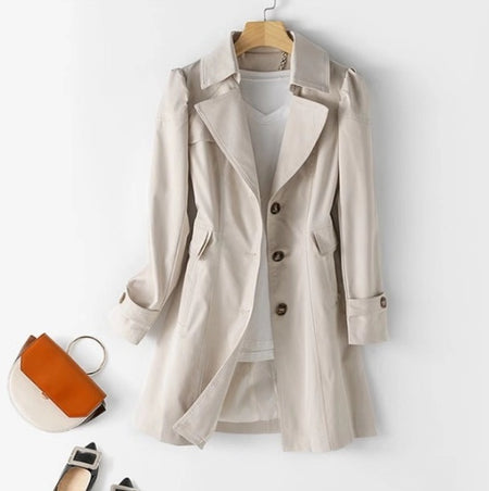 Trench coat women's new spring and autumn coat Korean style slim long
