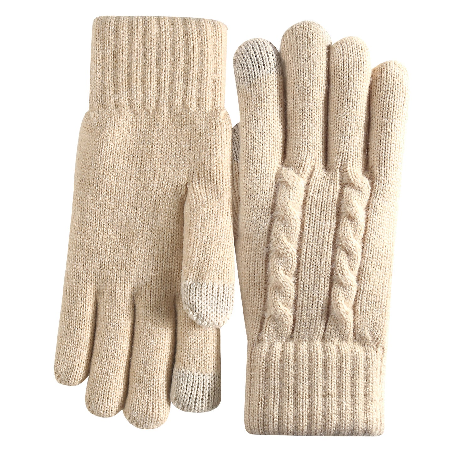 Double-layer Fleece-lined Warm And Cold-proof Knitted Gloves