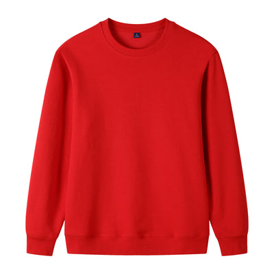 320g Straight Shoulder Pure Cotton Autumn Long Sleeve Round Neck Solid Color Sweatshirt Customized