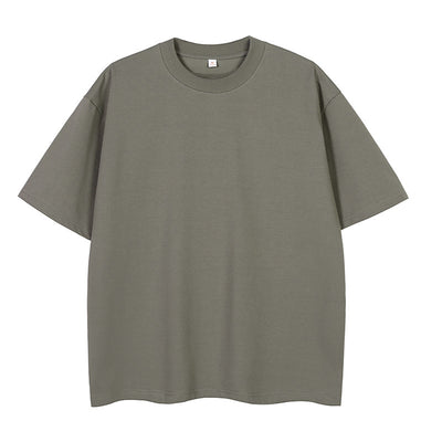 Double Yarn Short Sleeve Sweat-absorbing Cotton T-shirt Top
