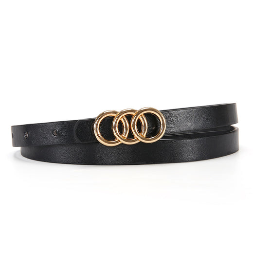 Women's Belt White Three-circle Simple All-matching Jeans