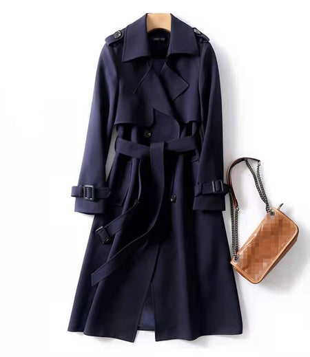 Double-breasted Mid-length Tie Trench Coat