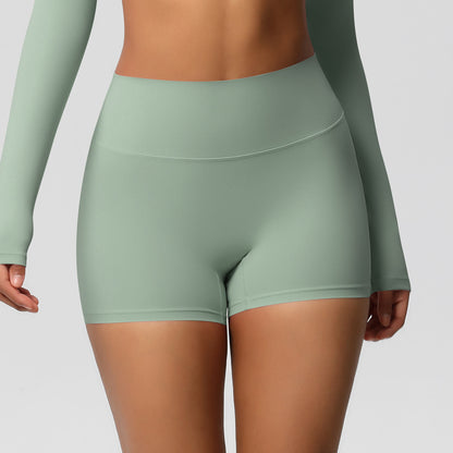 Womens Solid-Color Sports Shorts European And American Style Yoga Shorts