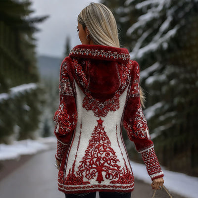 Flannel 3D Printed Fashionable Warm Zipper Hoodie