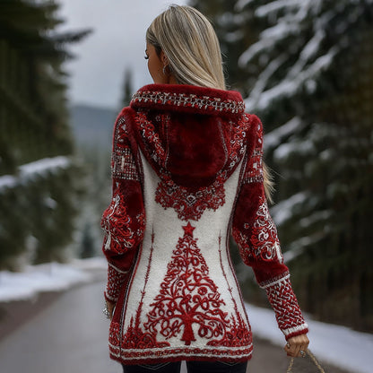 Flannel 3D Printed Fashionable Warm Zipper Hoodie