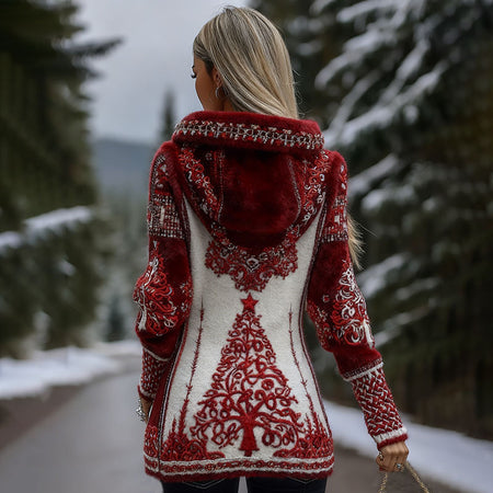 Flannel 3D Printed Fashionable Warm Zipper Hoodie
