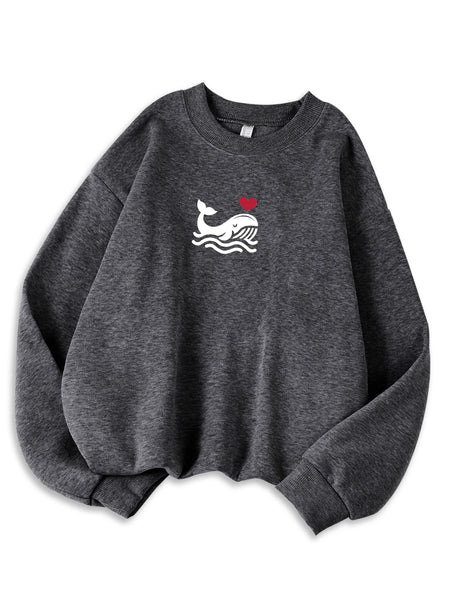 Womens Casual Sweatshirt With Print Cozy Hoodie For Fall Soft Wool Blend