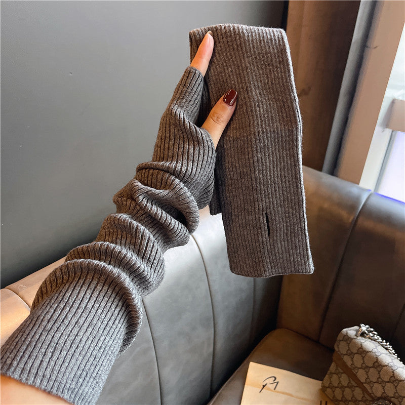 Versatile Gloves For Girls Arm Warmers Knitted Sleeves Long Fingerless Covers