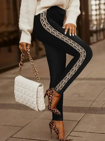 New Retro 3D Digital Print Pattern Women's Sports Yoga Pants