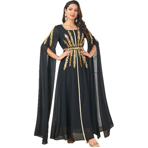 Arab Women's Robe Super Long Sleeve Muslim Dress