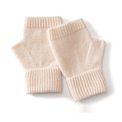 Australia Wool Warm Knitted Flat Flower Fingerless Cashmere Gloves