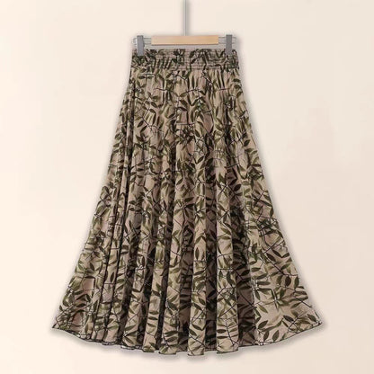 Slimming Pleated Floral Midi Dress