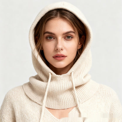 Women's Winter Retro Drawstring Knitted Hat