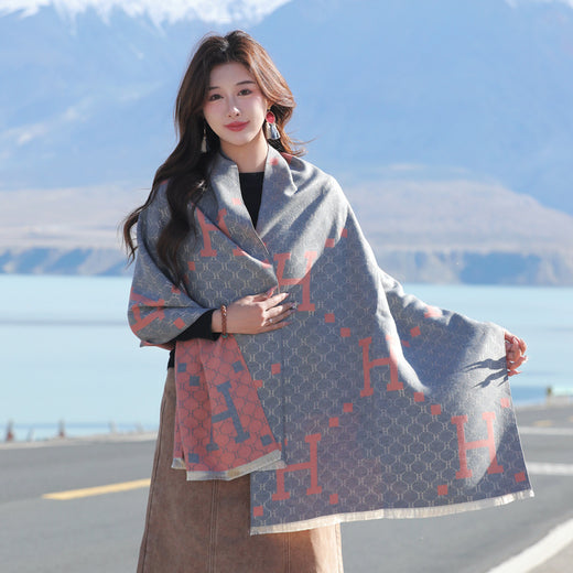 Retro High Sense Artificial Cashmere Scarf