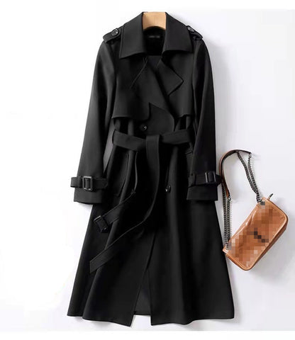 Double-breasted Mid-length Tie Trench Coat